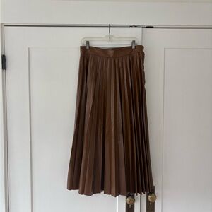 Super cool thick faux leather midi skirt
